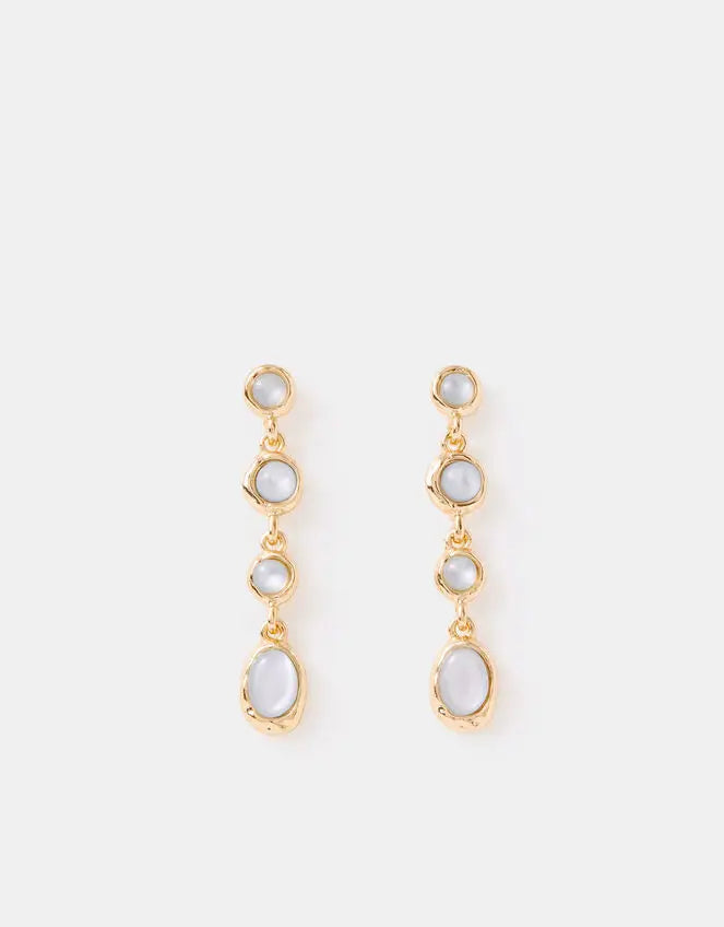 4 MINI STONE DROP EARRINGS - BLUE