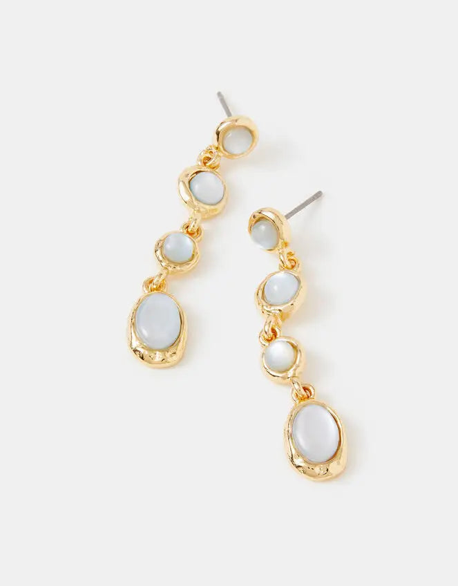 4 MINI STONE DROP EARRINGS - BLUE