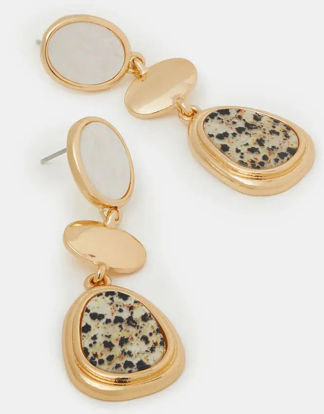 SPOTTY TRIPLE DROP EARRINGS