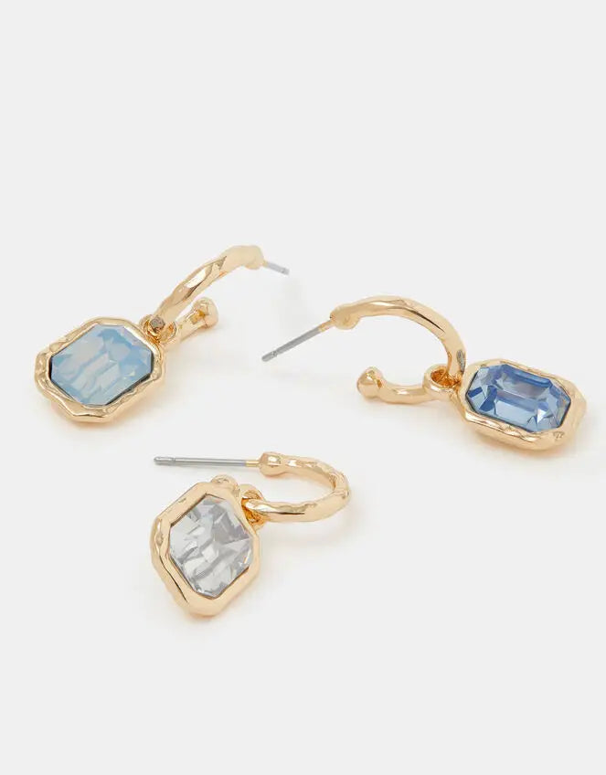 3 X GEM HOOP EARRINGS PACK