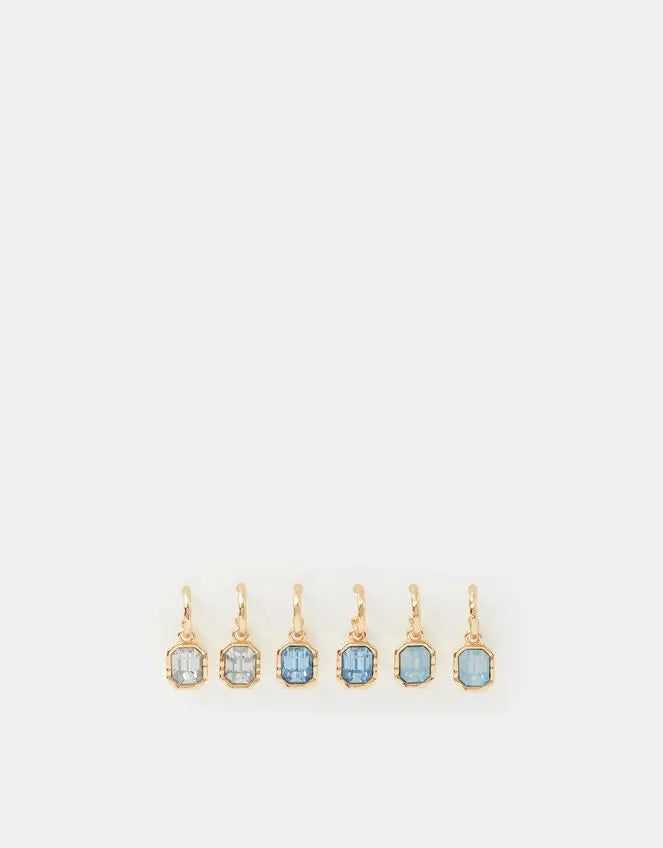 3 X GEM HOOP EARRINGS PACK