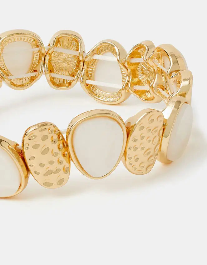 MOONSTONE TEXTURED STRETCH BRACELET