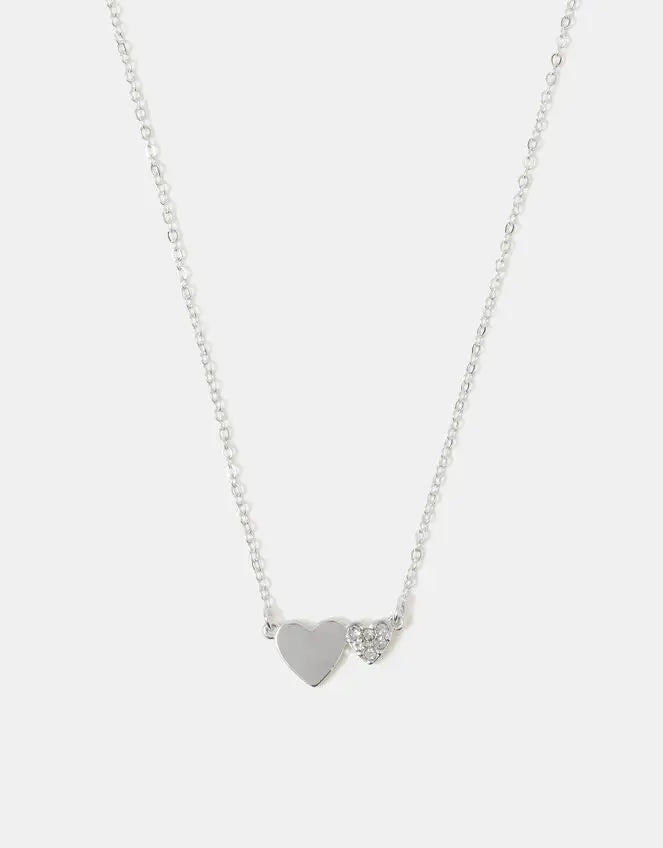 DANI DIA HEART NECKLACE - SILVER
