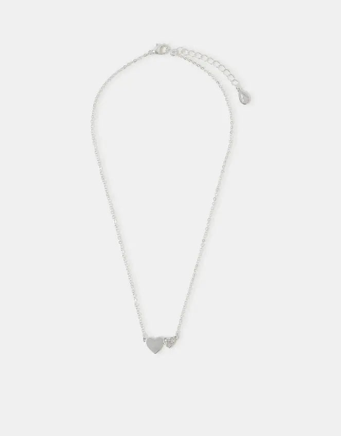 DANI DIA HEART NECKLACE - SILVER
