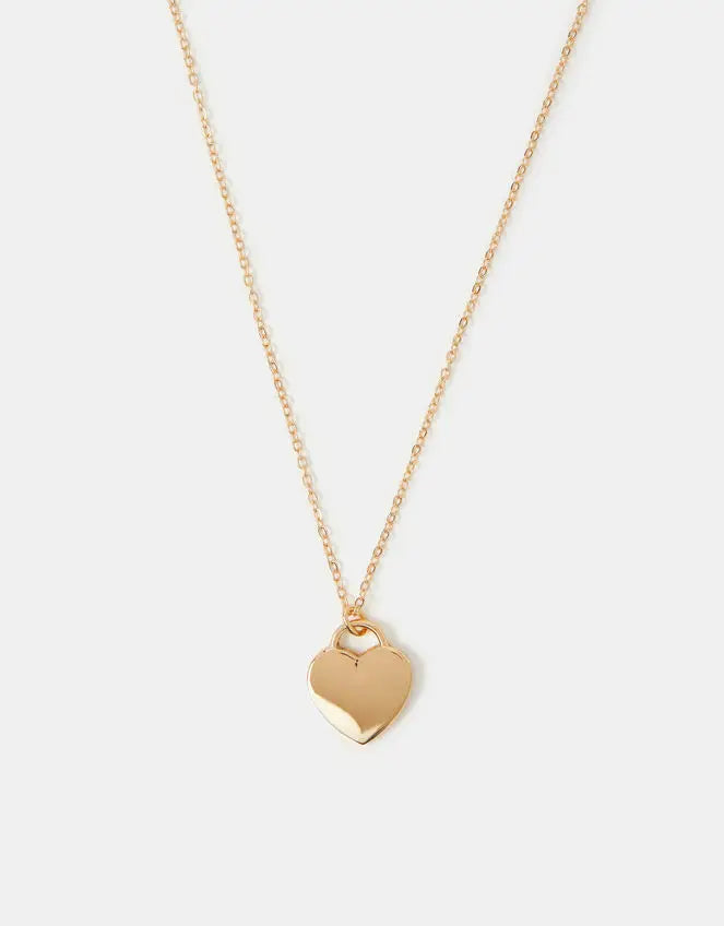 FLAT HEART NECKLACE - Gold