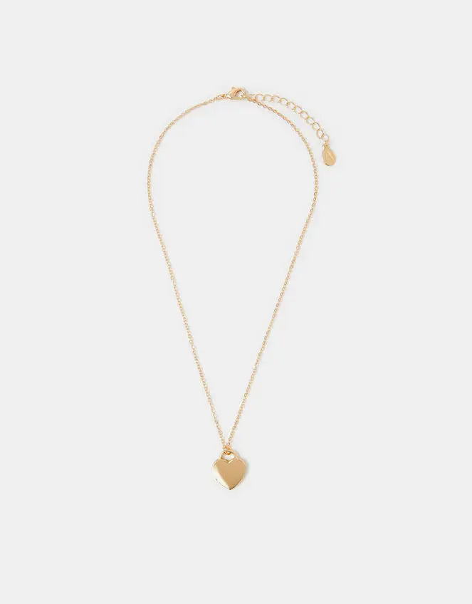 FLAT HEART NECKLACE - Gold