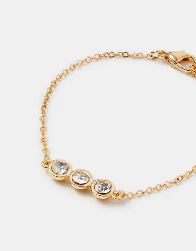 TRIPLE GEM BRACELET - GOLD