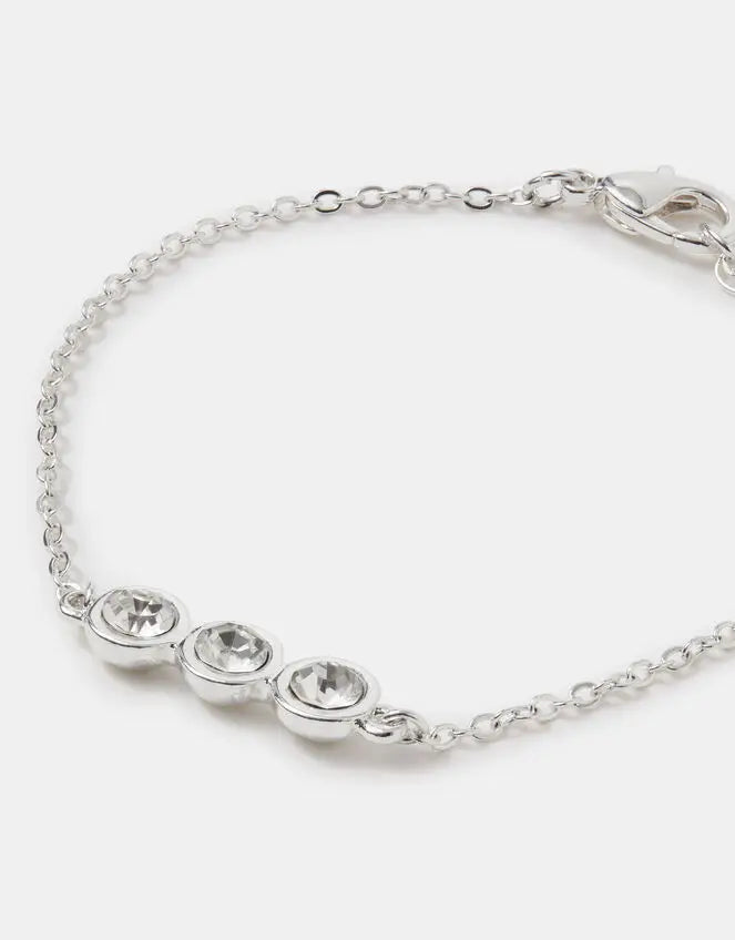 TRIPLE GEM BRACELET - SILVER