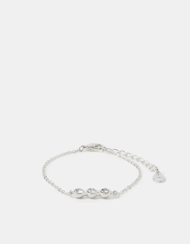 TRIPLE GEM BRACELET - SILVER