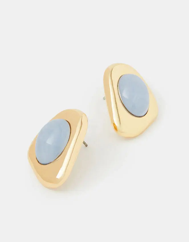 ORGANIC STONE STUD - BLUE