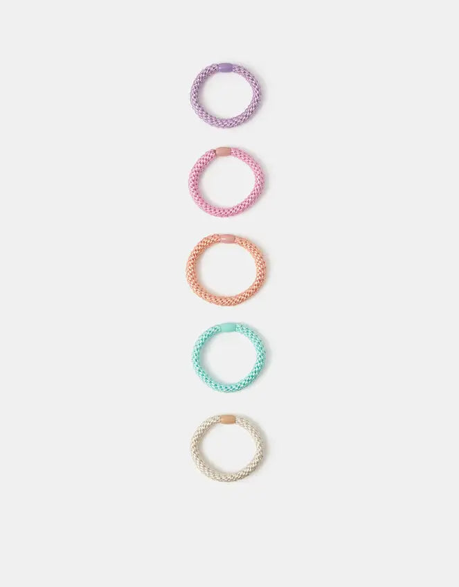 5 X PASTEL CORD PONIES