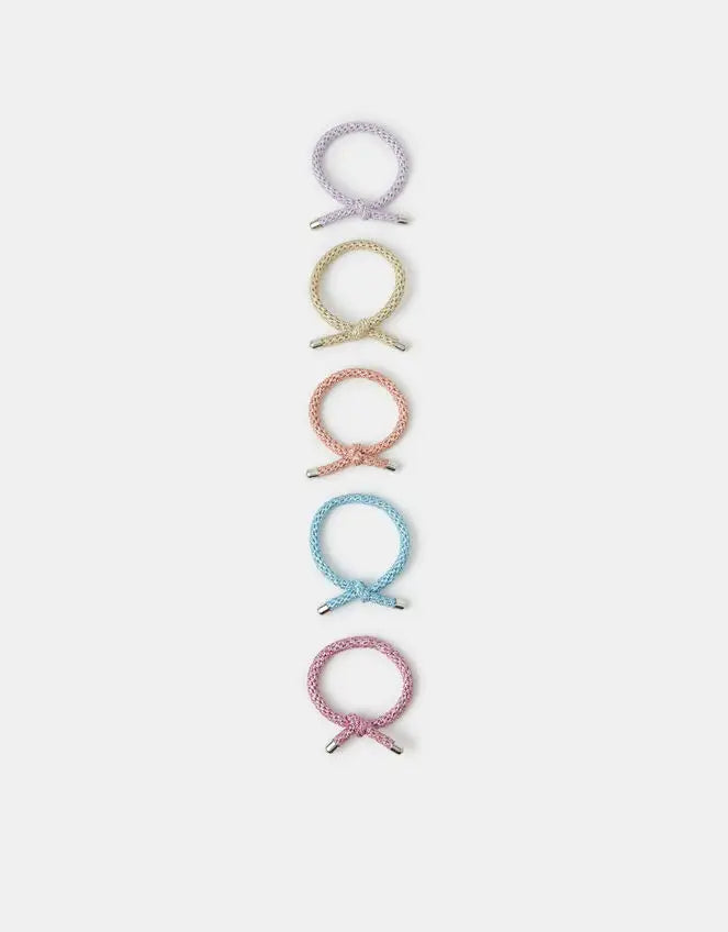 5 X METALLIC KNOT CORD PONIES