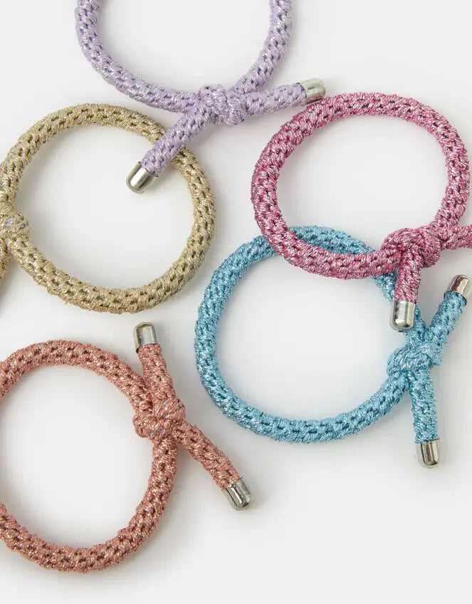 5 X METALLIC KNOT CORD PONIES