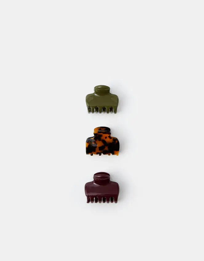 3X MODERN GLOSSY CLAW CLIP