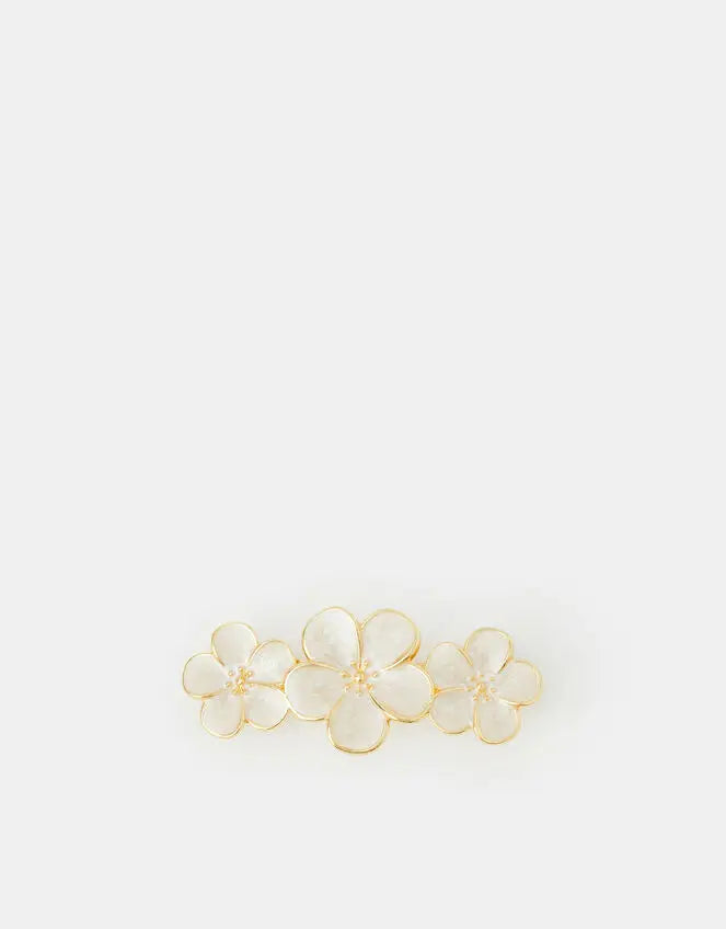 PEALISED FLORAL BARRETTE