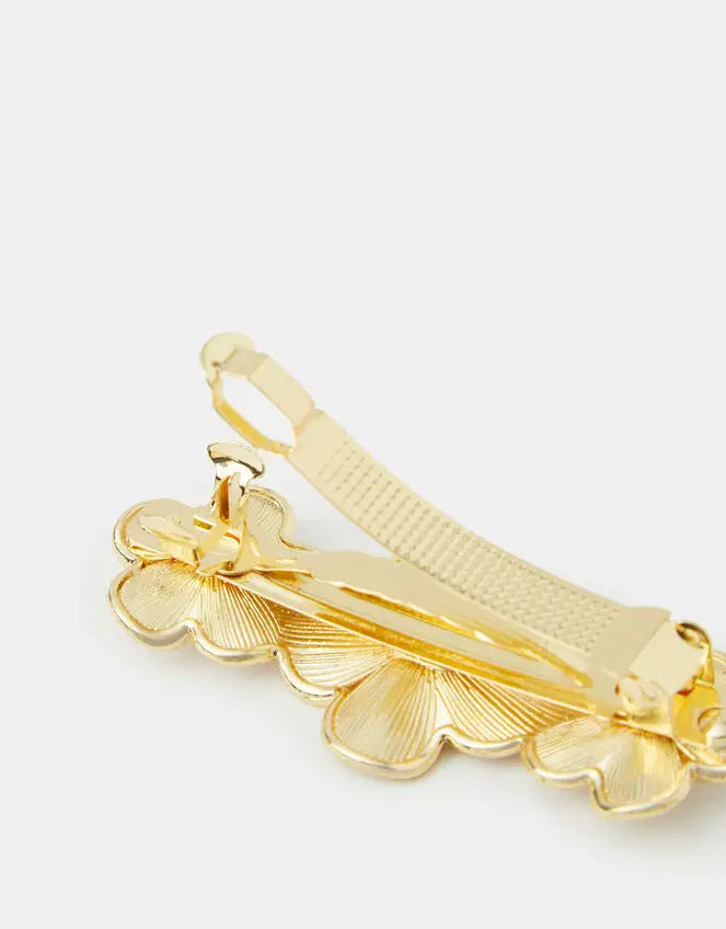 PEALISED FLORAL BARRETTE