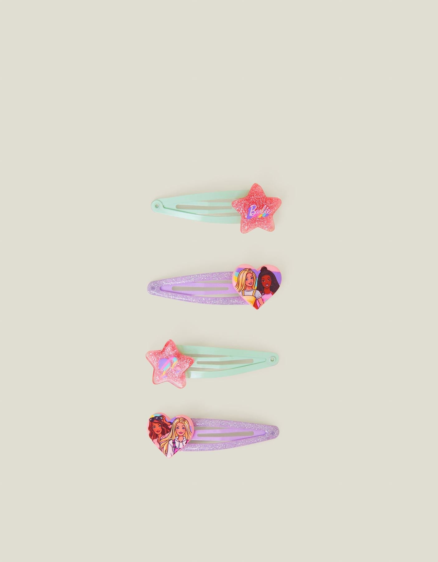 Girls 4-Pack Barbie™ Glitter Hair Clips