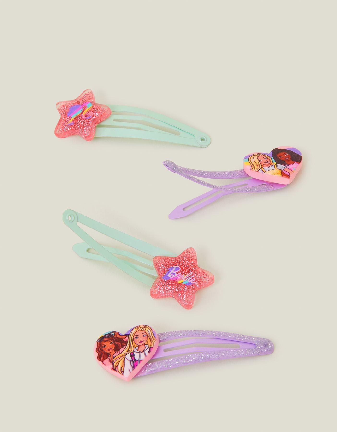 Girls 4-Pack Barbie™ Glitter Hair Clips