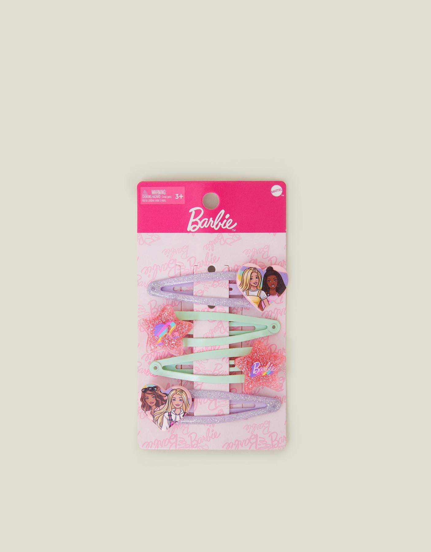 Girls 4-Pack Barbie™ Glitter Hair Clips