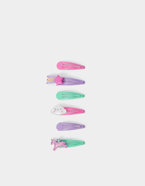6-Pack Girls Unicorn Hair Clips