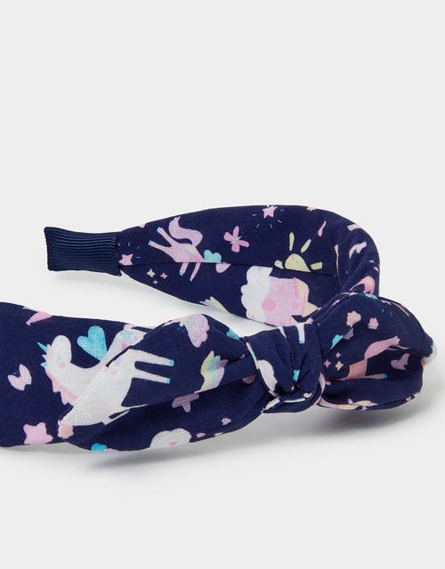 Girls Unicorn Print Bow Headband