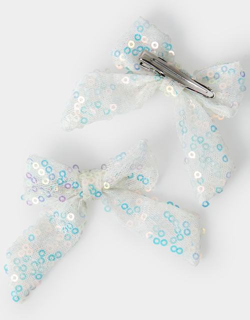 2-Pack Girls Sequin Bow Hair Clips
