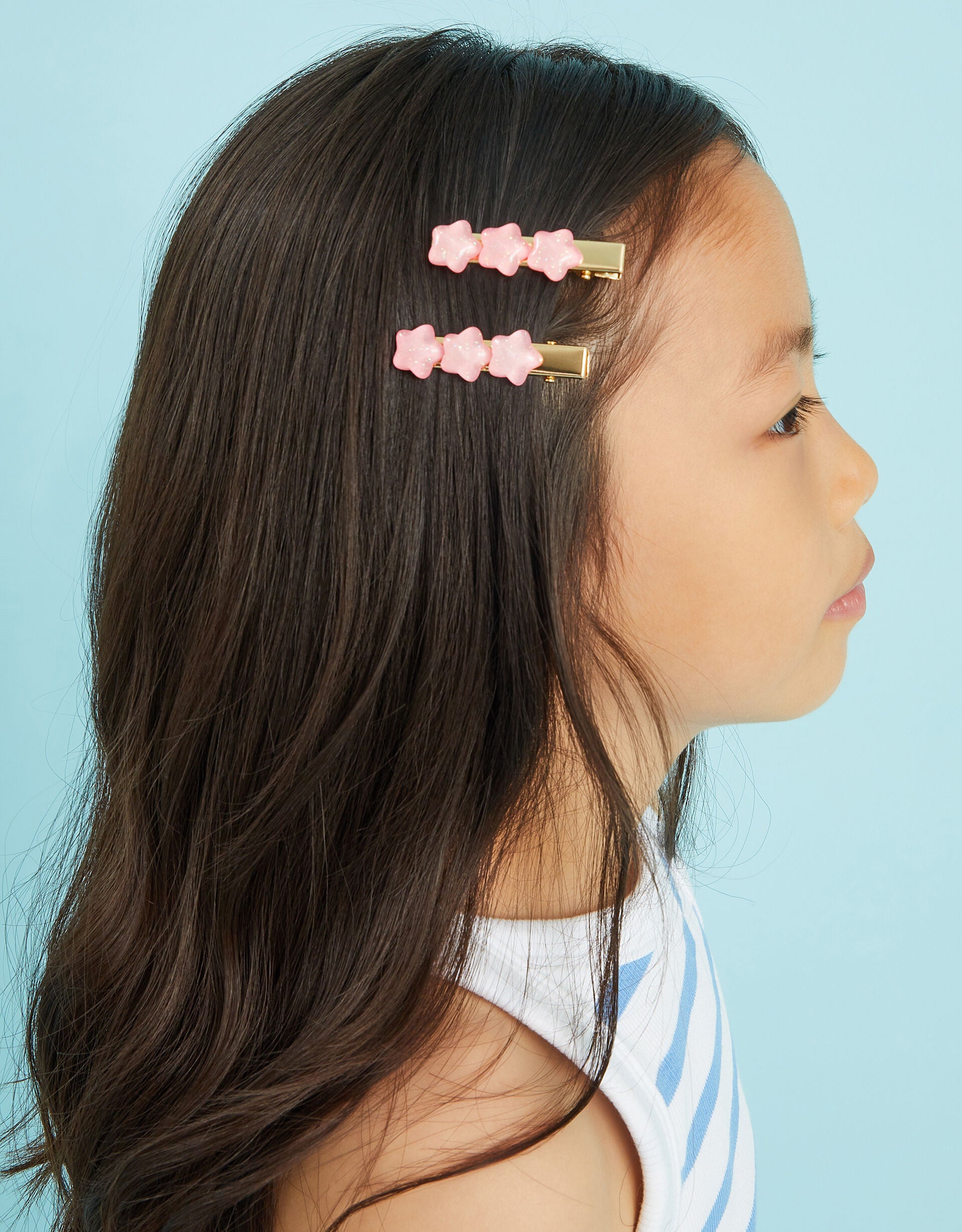 2-Pack Girls Glitter Star Hair Slides