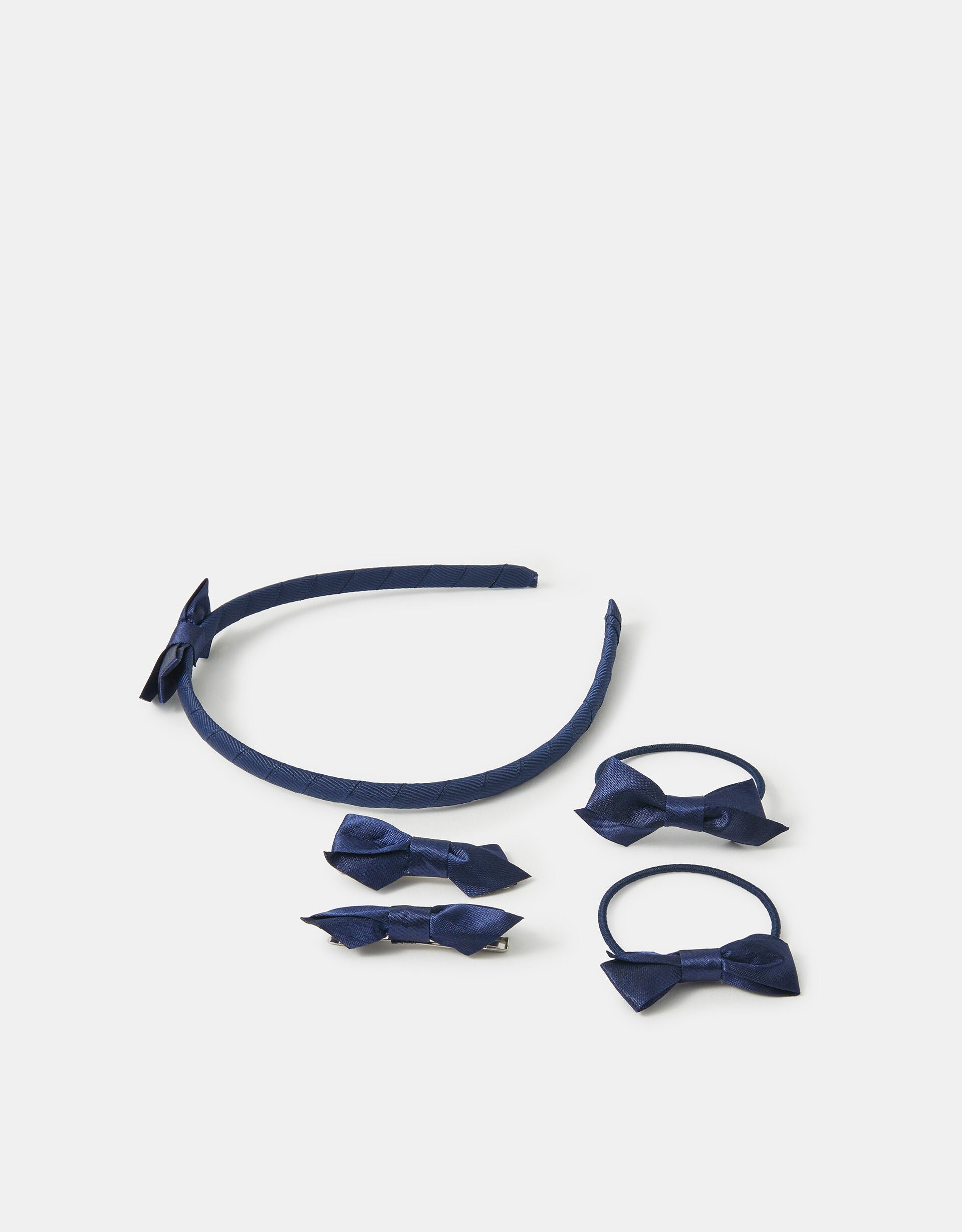 Girls Satin Bow School Hair Set