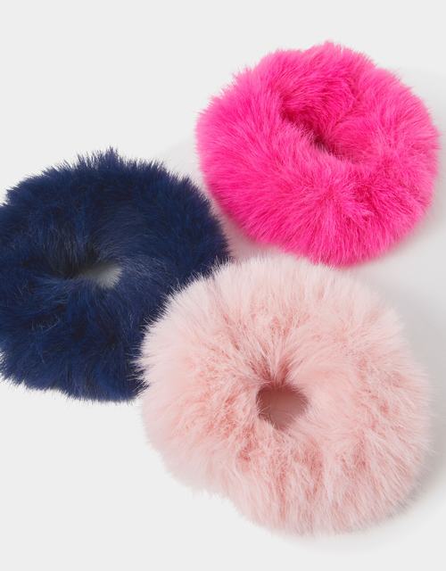 3-Pack Girls Fluffy Hair Scrunchies