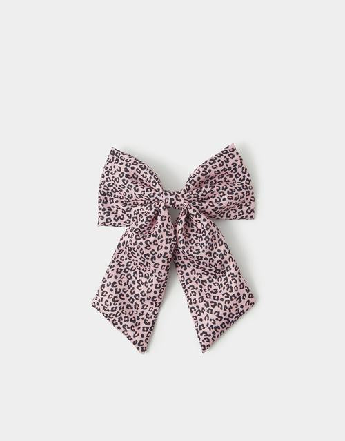 Girls Leopard Print Bow Barrette Hair Clip