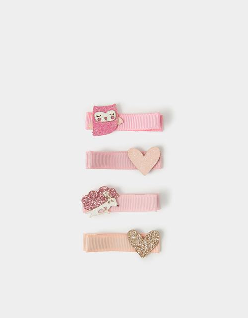 4-Pack Girls Woodland Friends Hair Clips