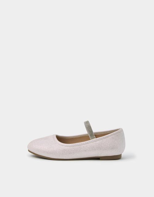 Girls Diamanté Strap Ballet Flats Ivory