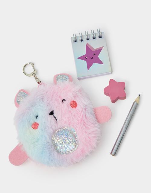 Girls Bear Bag Charm Stationery Set