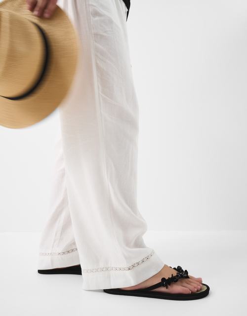 Sequin Embellished Seagrass Flip Flops Black